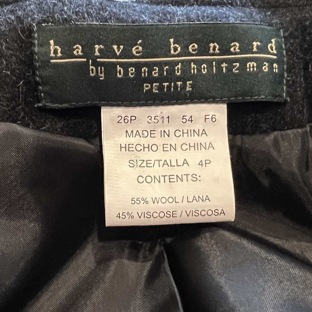 NEW Harve Benard Women’s Wool Blazer Jacket Charcoal Gray Size 4 Petite - Picture 4 of 9